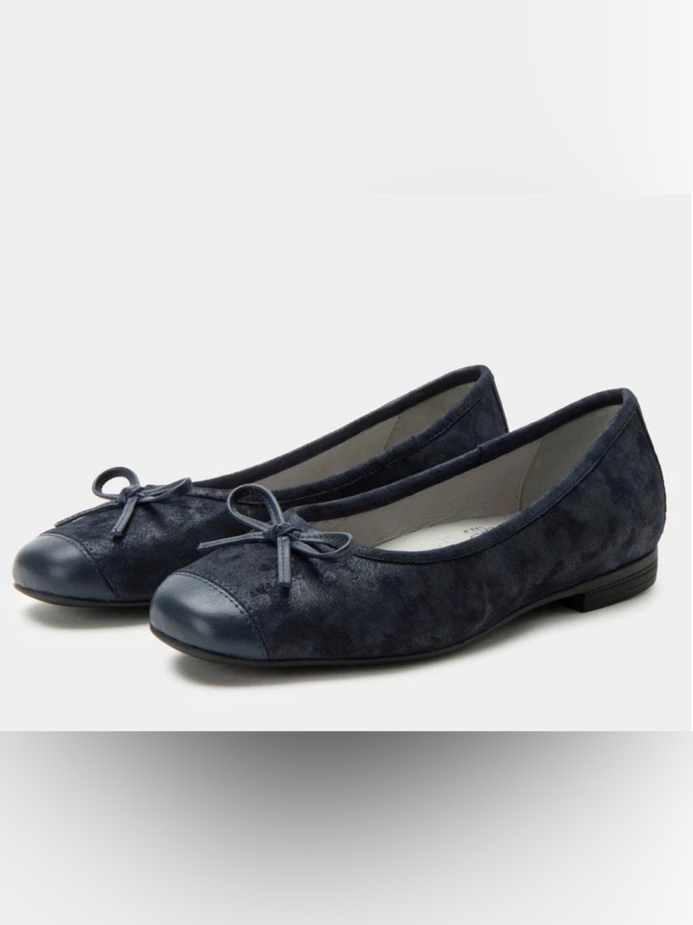 Alegria Navy Suede Ballet Flats with Bow Trim Size 9